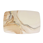 Обеденный стол с прямоугольной бежевой столешницей из стекла на 4-х деревянных ножках Beige Marble варинант исполнения - 2 | Loft Concept в Воронеже