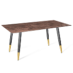 Стол обеденный с коричневой прямоугольной столешницей из керамики на четырех металлических ножках Brown Ceramics варинант исполнения - 1 | Loft Concept в Воронеже