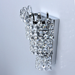 Бра настенное цвета хром с прозрачными квадратными хрустальными подвесками Crystal Regena варинант исполнения - 4 | Loft Concept в Воронеже