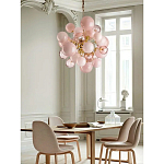 Люстра розовые шары на золотом каркасе Pink Light Bubbles варинант исполнения - 5 | Loft Concept в Воронеже