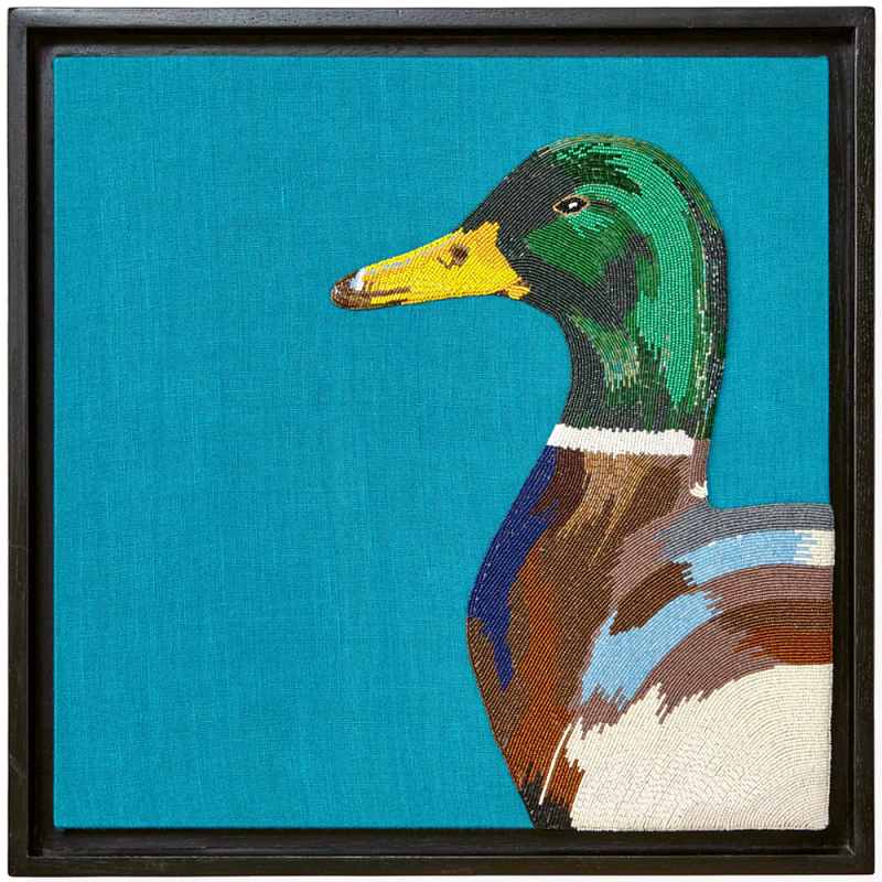 Панно Утка вышитая бисером MALLARD BEADED ART Бирюзовый Зеленый Панно Утка вышитая бисером MALLARD BEADED ART Бирюзовый Зеленый в Воронеже | Loft Concept