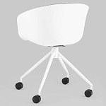 Офисное кресло из пластика с мягким сиденьем Eggshell Grey варинант исполнения - 6 | Loft Concept в Воронеже