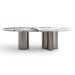Стол обеденный мраморный с колоннами Marble Column Table варинант исполнения - 1 | Loft Concept в Воронеже