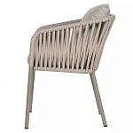 Стул серо-бежевый с декоративным плетением на спинке и подлокотниках Chair Weave варинант исполнения - 6 | Loft Concept в Воронеже