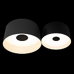 Потолочный светильник с 2-мя цилиндрическими абажурами серого и черного цвета Urban Dome варинант исполнения - 2 | Loft Concept в Воронеже