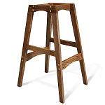 Барный стул со спинкой на 4-х деревянных ножках Коричневый Велюр Vendramin Chair  варинант исполнения - 5 | Loft Concept в Воронеже