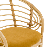 Кресло из ротанга с сиденьем из велюра Vini Rattan Armchair варинант исполнения - 5 | Loft Concept в Воронеже