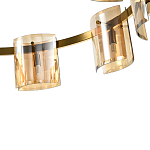 Люстра светодиодная с 8-ю цилиндрическими плафонами янтарного цвета из стекла и стали Andrea Сhandelier Amber варинант исполнения - 3 | Loft Concept в Воронеже