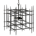 Люстра черная квадратной остроконечной формы Black Square варинант исполнения - 2 | Loft Concept в Воронеже