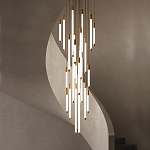 Люстра в современном стиле с 30-ю каскадными светодиодными лампами Golden LED Rain варинант исполнения - 1 | Loft Concept в Воронеже