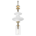 Подвесной светильник со стеклянными элементами и бронзовыми вставками Высота 62 см Gabriel Scott Luna варинант исполнения - 7 | Loft Concept в Воронеже