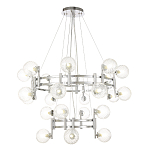 Люстра подвесная с двумя ярусами и 24-ю рельефными прозрачными плафонами из стекла Perforated Glass Bubbles варинант исполнения - 1 | Loft Concept в Воронеже