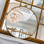 Зеркало настенное в раме золотого цвета с декором птица на ветке Mirror Portal варинант исполнения - 2 | Loft Concept в Воронеже