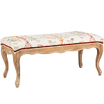 Банкетка из массива бука бежевая с растительным орнаментом Raffael Beige Floral Banquette варинант исполнения - 1 | Loft Concept в Воронеже
