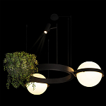 Подвесной светильник с 2-мя шарообразными плафонами и цилиндрическим спотом Light of Еyes варинант исполнения - 7 | Loft Concept в Воронеже
