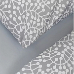 Постельное белье серого цвета с рисунком 200х220 см Blossom Essence варинант исполнения - 3 | Loft Concept в Воронеже