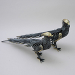 Статуэтка бронзовая пара Фазаны синие Bronze Birds варинант исполнения - 2 | Loft Concept в Воронеже