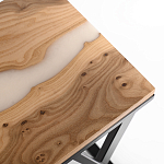 Кофейный столик со столешницей карагач и эпоксидной смолы Trina Coffee Table варинант исполнения - 2 | Loft Concept в Воронеже