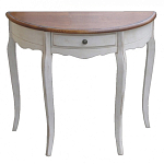 Деревянная консоль полукруглая с ящиком в стиле прованс Interiors Romance варинант исполнения - 1 | Loft Concept в Воронеже