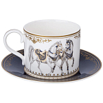 Чайный сервиз из фарфора с изображением лошадей на 6 персон 14 предметов Porcelain Horse Set варинант исполнения - 3 | Loft Concept в Воронеже