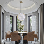 Светодиодный подвесной светильник круглой формы с металлической рамой золотого цвета Marble Glow 47 варинант исполнения - 6 | Loft Concept в Воронеже