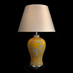 Настольная лампа желтая с изображением белых птиц Flight Among Acacia варинант исполнения - 2 | Loft Concept в Воронеже