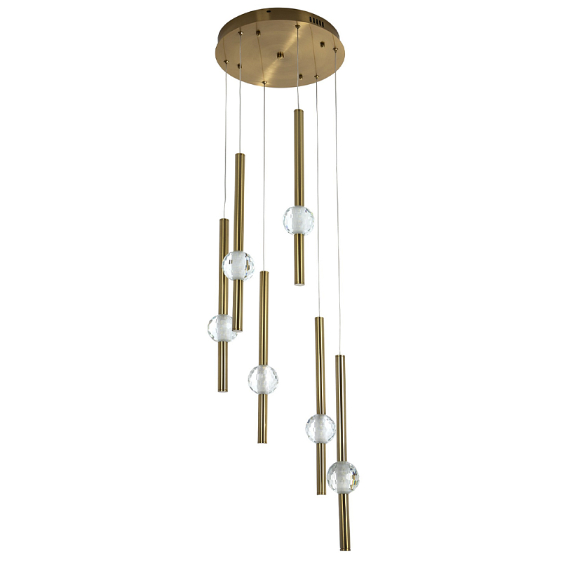 Каскадная люстра Celestin Spheres Brass Chandelier Прозрачный Латунь Каскадная люстра Celestin Spheres Brass Chandelier Прозрачный Латунь в Воронеже | Loft Concept