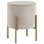 Бежевый пуф на золотистых ножках SANJAY варинант исполнения - 1 | Loft Concept в Воронеже