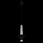 Подвесной светильник с узким цилиндрическим плафоном и черным металлическим декором Concrete Pipe варинант исполнения - 11 | Loft Concept в Воронеже