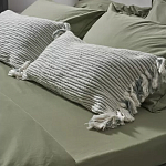 Чехол на подушку мятного цвета с бахромой и объемным узором Ethnic mix варинант исполнения - 5 | Loft Concept в Воронеже