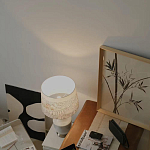 Настольная лампа с принтом на белом тканевом абажуре Roof Garden Lamp варинант исполнения - 7 | Loft Concept в Воронеже