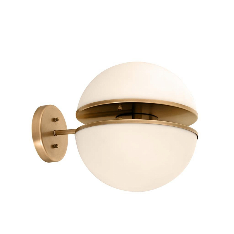 Бра Wall Lamp Spiridon Латунь Античная полированная Белый Бра Wall Lamp Spiridon Латунь Античная полированная Белый в Воронеже | Loft Concept