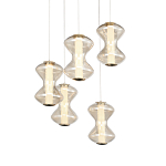 Люстра светодиодная с стеклянными волнообразными плафонами Amphora of Light варинант исполнения - 2 | Loft Concept в Воронеже