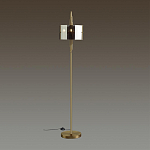 Торшер с круглым плафоном на высокой бронзовой ножке с вертикальным декором из металлических трубок Sohne варинант исполнения - 2 | Loft Concept в Воронеже