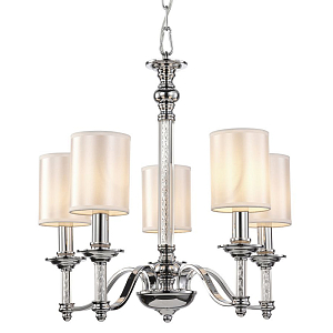 Люстра с белыми атласными плафонами Suspira 5 ламп