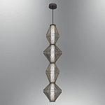 Подвесной светильник вертикальный с плетеным металлическим каркасом Metal Interweaving варинант исполнения - 2 | Loft Concept в Воронеже
