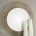 Золотое настенное круглое зеркало Golden Orbit варинант исполнения - 1 | Loft Concept в Воронеже