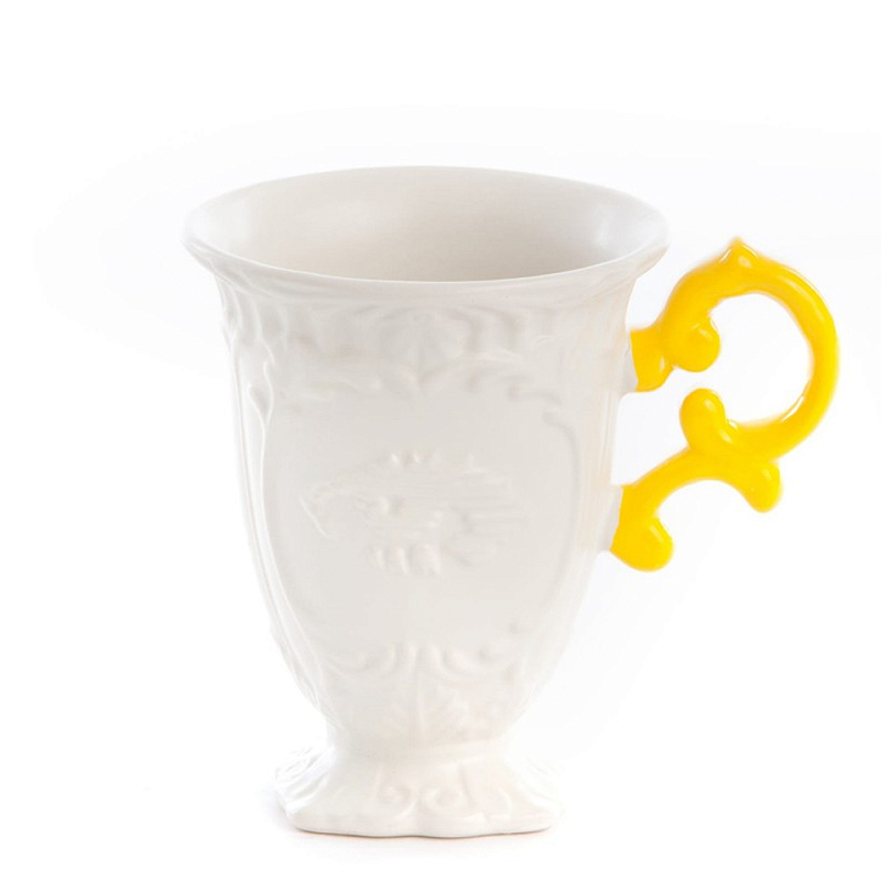 Кружка Seletti I-Mug Yellow Белый Желтый в Воронеже | Loft Concept 