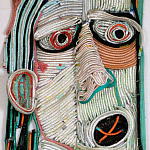 Арт-Объект плетеный из нитей большой портрет Joana Schneider  варинант исполнения - 2 | Loft Concept в Воронеже