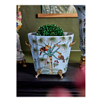 Кашпо из голубого фарфора с бронзовыми элементами Blue Garden варинант исполнения - 5 | Loft Concept в Воронеже