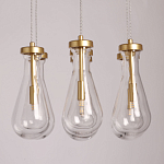 Люстра с 7-ю прозрачными плафонами из стекла в форме капли Lucid Rain  варинант исполнения - 6 | Loft Concept в Воронеже