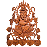 Панно из дерева Ганеша Panel With Animals варинант исполнения - 1 | Loft Concept в Воронеже