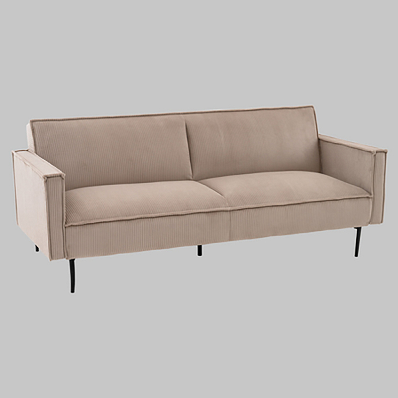 Диван современный вельветовый прямой Worcester Бежевый  Капучино  Черный в Воронеже | Loft Concept 