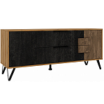 ТВ-тумба с  2-мя ящиками и закрытыми полками Stone Effect варинант исполнения - 1 | Loft Concept в Воронеже