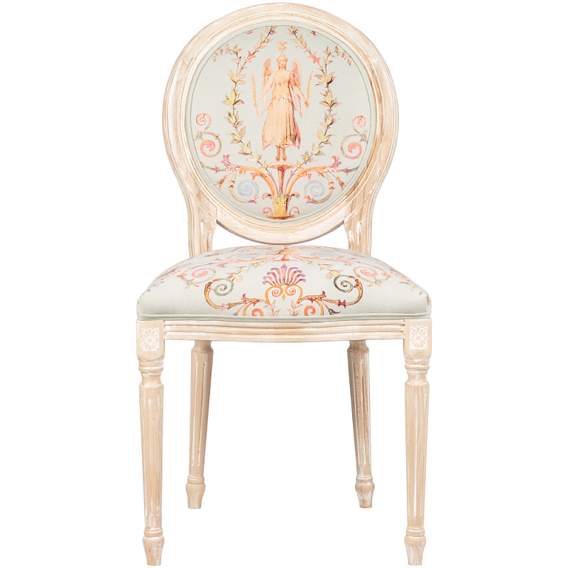 Стул из массива бука светло-серый с растительным орнаментом Raffael Angel Grey Chair Светло-серый Мульти Бежевый Стул из массива бука светло-серый с растительным орнаментом Raffael Angel Grey Chair Светло-серый Мульти Бежевый в Воронеже | Loft Concept