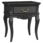 Тумба прикроватная черная из массива бука в стиле прованс Black Provence варинант исполнения - 1 | Loft Concept в Воронеже