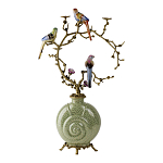 Подсвечник с декором из птиц на ветвях из фарфора с бронзовыми элементами Birds of Paradise варинант исполнения - 3 | Loft Concept в Воронеже