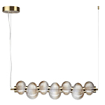 Подвесной светильник линейный с 7-ю рифлеными стеклянными шарами Marcelh Light варинант исполнения - 2 | Loft Concept в Воронеже