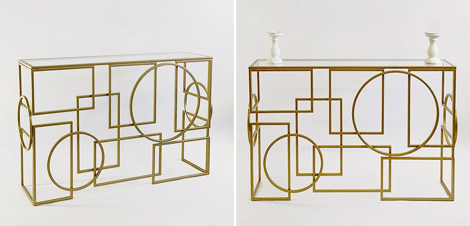 Консоль Geometric Figures Gold Console Консоль Geometric Figures Gold Console - Loft-Concept в Воронеже