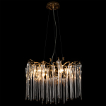 Люстра подвесная круглая в виде ветвей деревьев бронзового цвета с прозрачными подвесками-каплями Droplet Chandelier варинант исполнения - 4 | Loft Concept в Воронеже